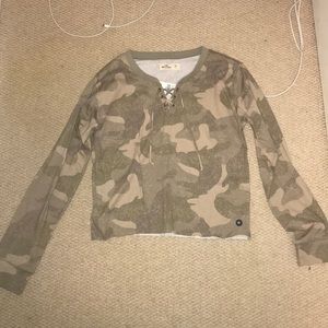 Hollister camouflage long sleeve shirt